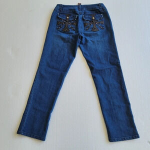 Multiples Jeans Womens Petite Sz 2P Blue Denim Straight Mid Rise Stretch Cotton